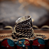 Aegishjalmur Helm of Awe Ring – Norse Viking Titanium Steel Rune Ring - Night Works