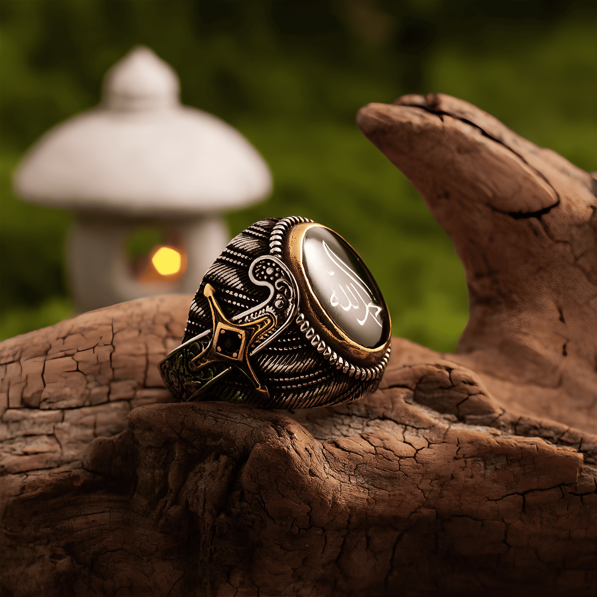 Allah’s Blessing Ring – Vintage Turkish Black Gold - Night Works