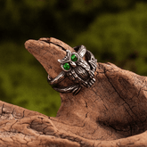 Athena’s Owl Ring – Greek Mythology Titanium Steel Band - Night Works