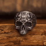 Aztec Spirit – Mexican Carved Titanium Steel Skull Ring - Night Works