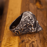 Aztec Spirit – Mexican Carved Titanium Steel Skull Ring - Night Works