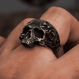 Aztec Spirit – Mexican Carved Titanium Steel Skull Ring - Night Works
