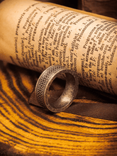 Celtic Knot Vintage Ring – Wide Titanium Steel Band - Night Works