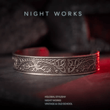 Celtic Sacred Oak Bracelet – Wide Stainless Steel Celtic Knot Bangle - Night Works