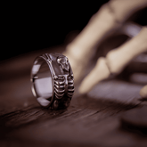 Cycle of Life Skeleton Wide Band Ring - Night Works