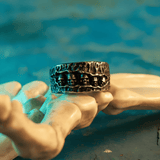 Dark Pact Wide Skull Gothic Titanium Steel Ring - Night Works