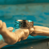 Dark Pact Wide Skull Gothic Titanium Steel Ring - Night Works