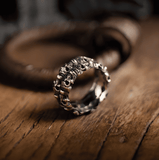 Death Match - Double Skull Band Titanium Steel Ring - Night Works