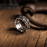 Death Match - Double Skull Band Titanium Steel Ring - Night Works