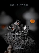 Death of the King Gothic Crown Ring – Red Stone Stainless Steel Band - Night Works