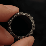 Deathmatch Half Skull Gothic Titanium Steel Ring - Night Works