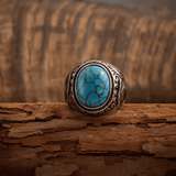 Egyptian Vintage Turquoise Stone Ring - Night Works