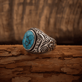 Egyptian Vintage Turquoise Stone Ring - Night Works
