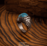 Egyptian Vintage Turquoise Stone Ring - Night Works