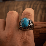 Egyptian Vintage Turquoise Stone Ring - Night Works