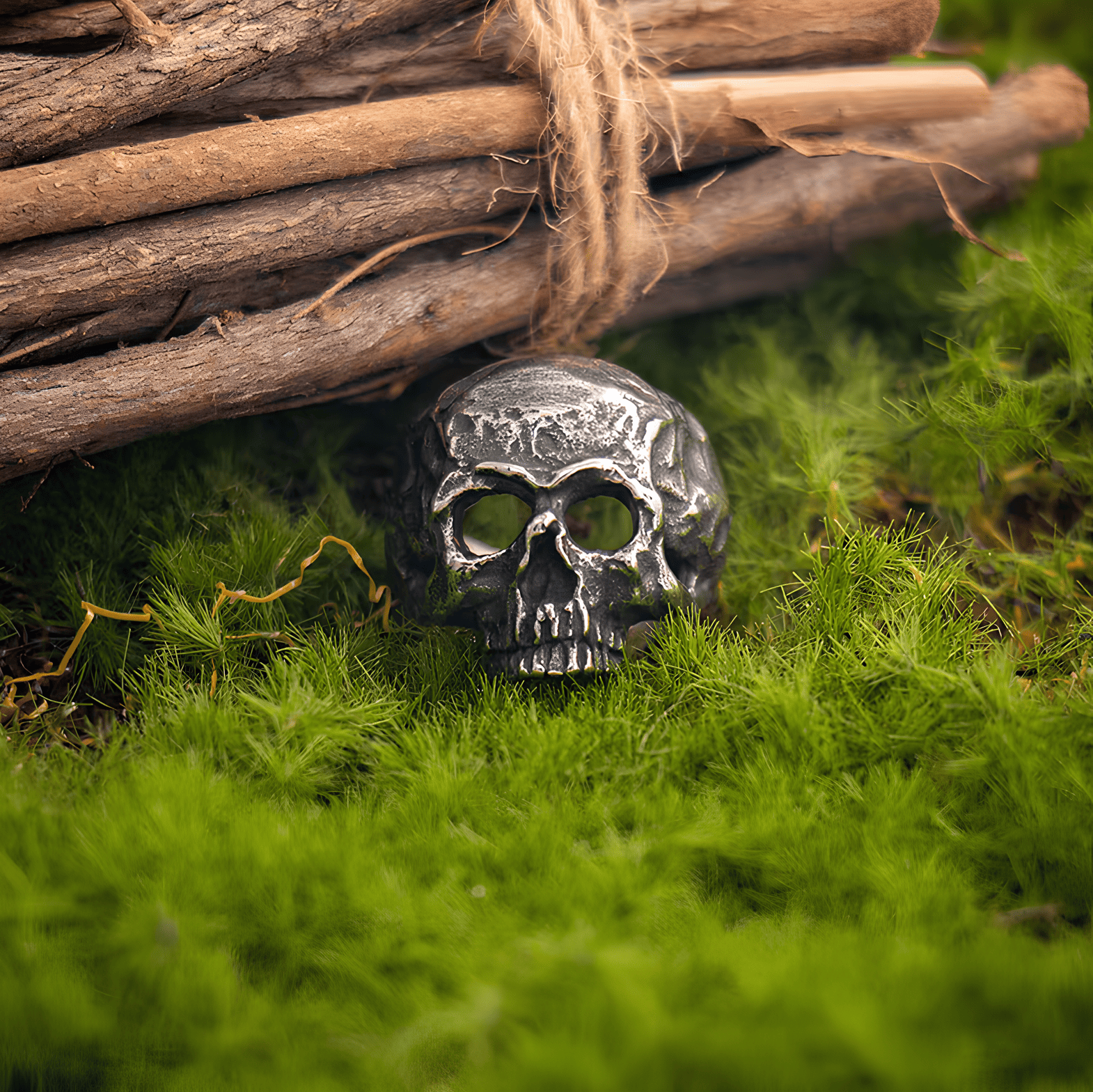 Familiar Hell - Gothic Hollow Titanium Steel Ring - Night Works