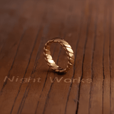 Greek Key Spinner Ring – Titanium Steel Rotatable Vintage Gold Band - Night Works