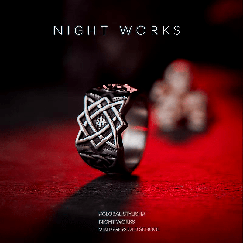 Infinity Knot Ring – Celtic Norse Titanium Steel Ring - Night Works