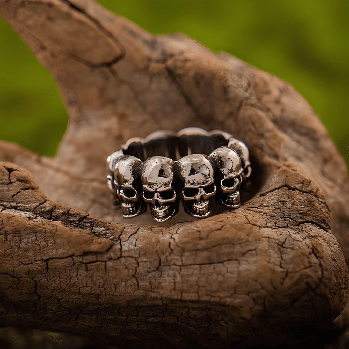 Infinity Skull Gothic Titanium Steel Band Ring - Night Works