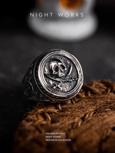 Jolly Roger Skull Ring – Pirate Flag Stainless Steel Ring - Night Works