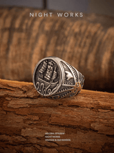 Kraken Attack Signet Ring – Vintage Stainless Steel Sea Monster Ship Ring for Men - Night Works