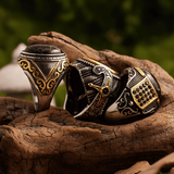 Light of Seljuk Ring – Vintage Turkish Black Gold - Night Works