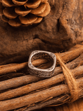 Loopy Celtic Knot Square Ring – Vintage Stainless Steel Band - Night Works