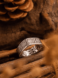 Loopy Celtic Knot Square Ring – Vintage Stainless Steel Band - Night Works