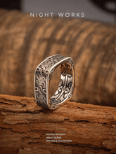 Loopy Celtic Knot Square Ring – Vintage Stainless Steel Band - Night Works