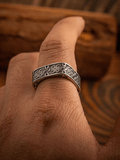 Loopy Celtic Knot Square Ring – Vintage Stainless Steel Band - Night Works