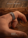 Loopy Celtic Knot Square Ring – Vintage Stainless Steel Band - Night Works