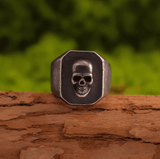 Maniac Killer Skull Gothic Titanium Steel Signet Ring - Night Works