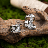 Mjölnir Thor’s Hammer Ring – Norse Viking Titanium Steel Ring - Night Works