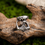 Mjölnir Thor’s Hammer Ring – Norse Viking Titanium Steel Ring - Night Works