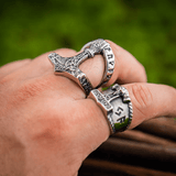 Mjölnir Thor’s Hammer Ring – Norse Viking Titanium Steel Ring - Night Works