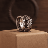 Navajo Totem 3 - in - 1 Titanium Steel Vintage Ring - Night Works