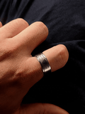 Norse Rune Spinner Ring – Titanium Steel Viking Symbol Fidget Band - Night Works