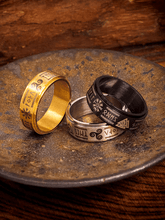 Norse Rune Spinner Ring – Titanium Steel Viking Symbol Fidget Band - Night Works