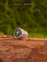 North Star Beichen Signet Ring – Vintage Titanium Steel Ring - Night Works