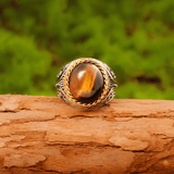 Ottoman Empire Ring – Turkish Totem Engraved Tiger Eye - Night Works