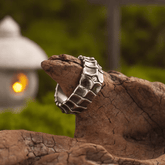 Power of the Dragon Ring – Dragon Scale Texture Stainless Steel Ring - Night Works