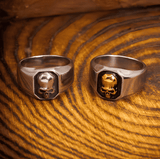 Signet Skull Gothic Titanium Steel Ring - Night Works