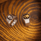 Signet Skull Gothic Titanium Steel Ring - Night Works