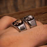 Signet Skull Gothic Titanium Steel Ring - Night Works