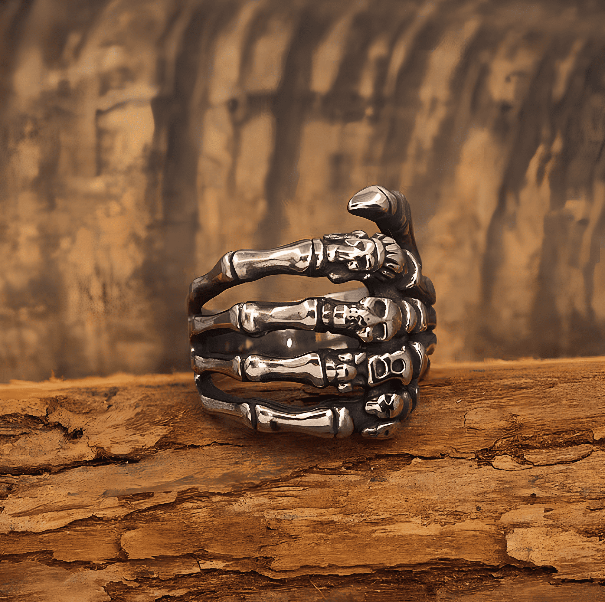 Skeleton Hand Ring - Gothic Titanium Steel Jewelry - Night Works