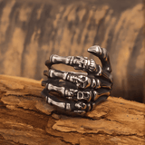 Skeleton Hand Ring - Gothic Titanium Steel Jewelry - Night Works