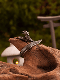 Snake Ring – Gothic Titanium Steel Serpent Band with Scales - Night Works