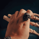 Speak No Evil - Titanium Steel Gothic Skull Ring - Night Works