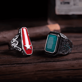 Sultan Mehmed II Ring – Medieval Turkish Vintage Carved Green Stone - Night Works