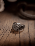 The Seal of Sauron Ring – Vintage Hammered Stainless Steel Signet - Night Works